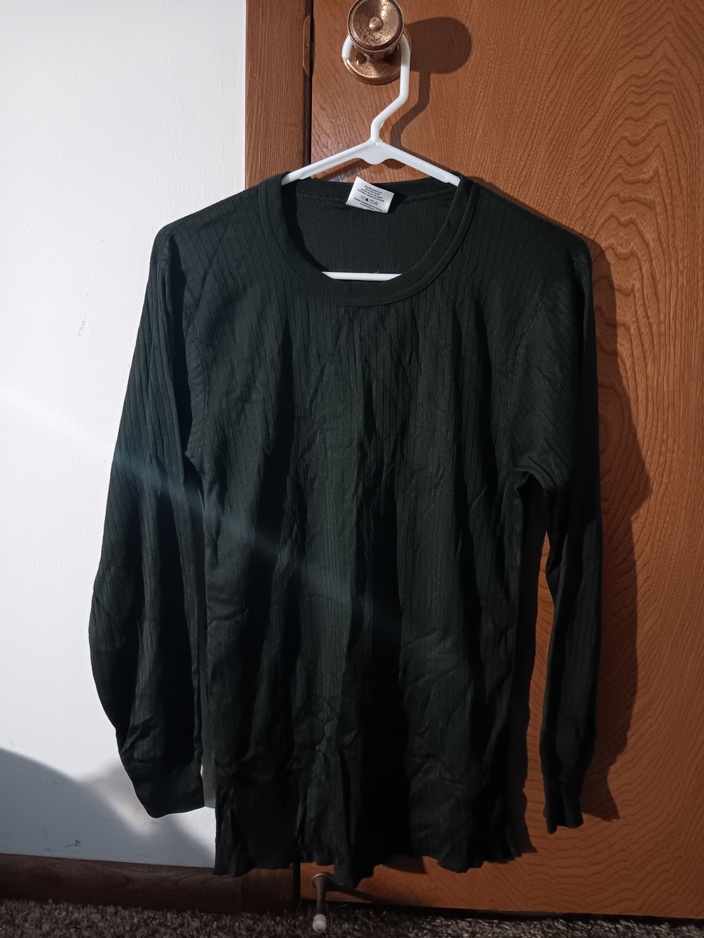 Doufold Men's Long-Sleeve Crew Neck Shirt - Dark Green